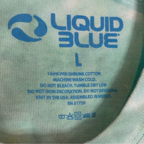 Liquid Blue 1996 Sea Turtle Beach All Over Print Crew Short Sleeve Cotton Tee L - Picture 9 of 9